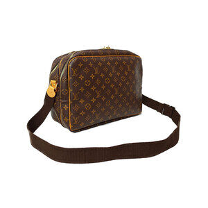 Louis Vuitton Monogram Bag Reporter Leather Shoulder Brown